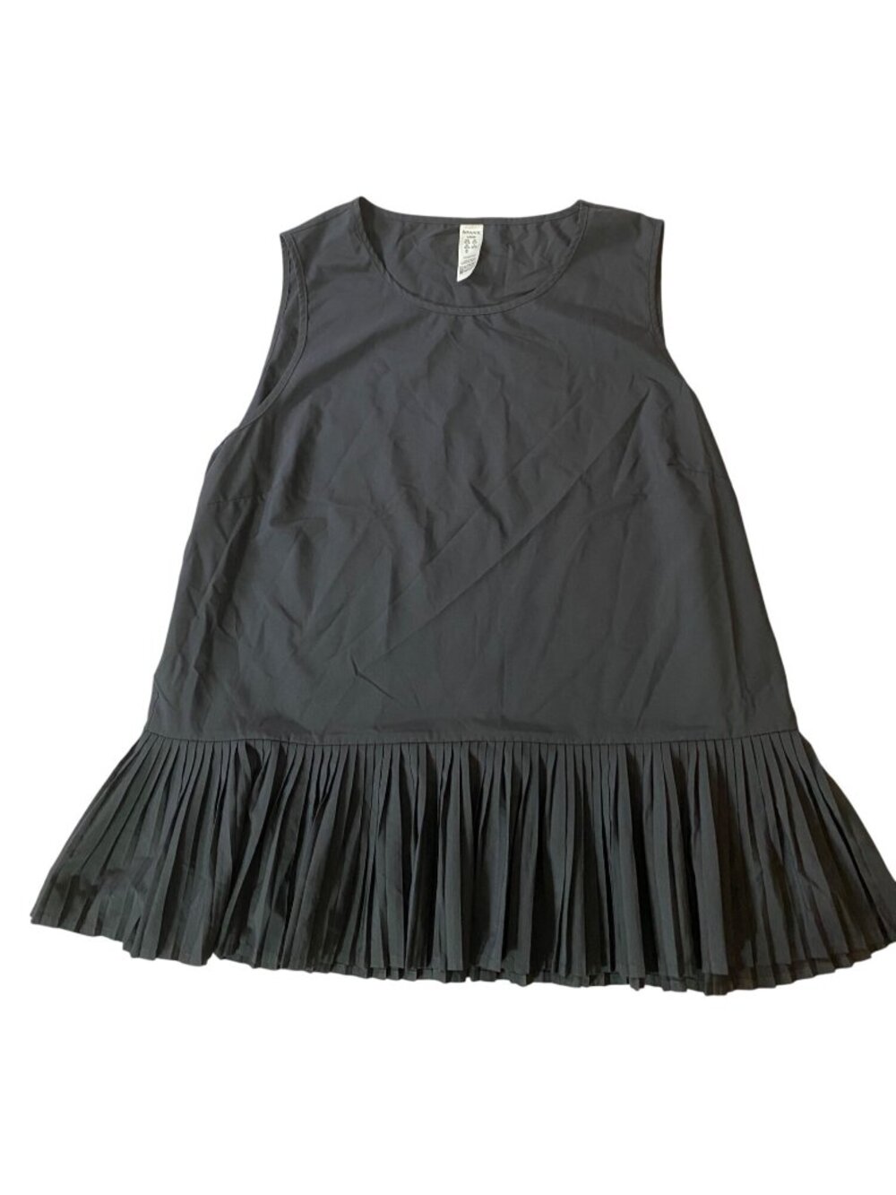 Spanx Black Sleeveless Pleated Hem Tank Top Large